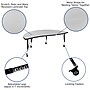 Flash Furniture Emmy Oval Wave Mobile Activity Table Set, 60" x 86", Height Adjustable, Grey/Black (XUG4C306C60GTPC)~#|#~sp192324567_sc7