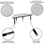 Flash Furniture Emmy Oval Wave Activity Table Set, 47.5" x 76", Height Adjustable, Grey/Black (XUG14C304C48GTP)~#|#~sp192326025_sc7