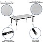 Flash Furniture Emmy Oval Wave Activity Table Set, 47.5" x 76", Height Adjustable, Grey/Black (XUG14C304C48GTP)~#|#~sp192326026_sc7