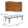 Flash Furniture Emmy Oval Wave Activity Table Set, 47.5" x 76", Height Adjustable, Grey/Black (XUG14C304C48GTP)~#|#~sp192326030_sc7