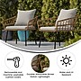 Flash Furniture Evin Indoor/Outdoor Rope Rattan Wicker Patio Chairs, Gray Cushions, 2 Pack (SB1960CHGY)~#|#~sp195659259_sc7