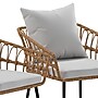 Flash Furniture Evin Indoor/Outdoor Rope Rattan Wicker Patio Chairs, Gray Cushions, 2 Pack (SB1960CHGY)~#|#~sp195659263_sc7