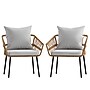 Flash Furniture Evin Indoor/Outdoor Rope Rattan Wicker Patio Chairs, Gray Cushions, 2 Pack (SB1960CHGY)~#|#~sp195659265_sc7