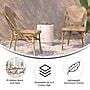 Flash Furniture Lourdes Contemporary Aluminum and PE Rattan Bistro Stacking Chairs, White/Natural, Set of 2 (2SDA6421FNTWHLT)~#|#~sp195726557_sc7