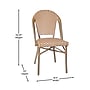 Flash Furniture Lourdes Contemporary Aluminum and PE Rattan Bistro Stacking Chairs, White/Natural, Set of 2 (2SDA6421FNTWHLT)~#|#~sp195726558_sc7