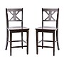 Flash Furniture Gwendolyn Rustic Solid Wood Designer Back Counter Height Stool, Gray Wash Walnut, 2 Pieces (ESSTBN124GY2)~#|#~sp202107401_sc7