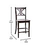 Flash Furniture Gwendolyn Rustic Solid Wood Designer Back Counter Height Stool, Gray Wash Walnut, 2 Pieces (ESSTBN124GY2)~#|#~sp202107409_sc7