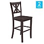 Flash Furniture Gwendolyn Rustic Solid Wood Designer Back Bar Height Stool, Gray Wash Walnut, 2 Pieces (ESSTBN129GY2)~#|#~sp202107441_sc7