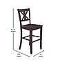 Flash Furniture Gwendolyn Rustic Solid Wood Designer Back Bar Height Stool, Gray Wash Walnut, 2 Pieces (ESSTBN129GY2)~#|#~sp202107445_sc7