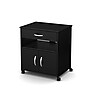 South Shore Axess Vertical Microwave Cart on Wheels, Pure Black (10013)~#|#~sp20458014_sc7