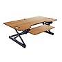 Rocelco 46"W Large Standing Desk Converter, Stand Up Triple Monitor Riser, Teak Wood Grain (R DADRT-46)~#|#~sp206052377_sc7