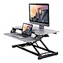 Rocelco 31.5"W Adjustable Standing Desk Converter with Dual Monitor Mount, Gray (R VADRG-DM2)~#|#~sp206052675_sc7