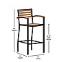 Flash Furniture Lark All-Weather Outdoor Bar Stool with Arms, Teak (XUDGHW6036BA)~#|#~sp206515392_sc7