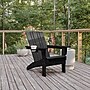 Flash Furniture Halifax Adirondack Chair with Cup Holder, Black (LEHMP104510BK)~#|#~sp207564589_sc7