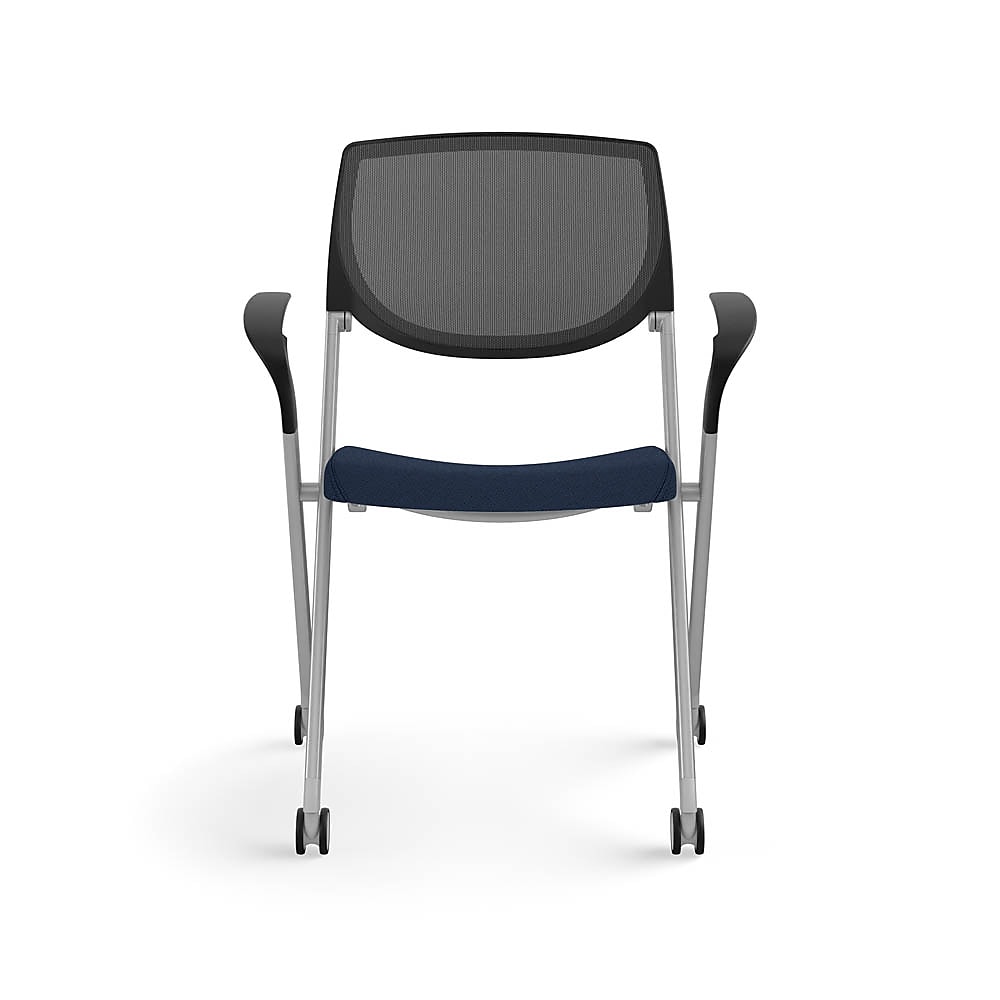 Allsteel Seek Upholstered Seat Mesh Back Multi Purpose Chair Navy Dusk Fixed Arms K MUCOSNO.BLK.3.CU98