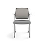 Allsteel Lyric Upholstered Seat/Mesh Back Side Chair, Casters, Frost/Platinum, Fixed Arms (CSC-MUCONO.3.PR6.AM23.CU22)~#|#~sp20935500_sc7