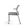 Allsteel Lyric Upholstered Seat/Mesh Back Side Chair, Casters, Frost/Platinum, Fixed Arms (CSC-MUCONO.3.PR6.AM23.CU22)~#|#~sp20935501_sc7