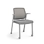 Allsteel Lyric Upholstered Seat/Mesh Back Side Chair, Casters, Frost/Platinum, Fixed Arms (CSC-MUCONO.3.PR6.AM23.CU22)~#|#~sp20935503_sc7