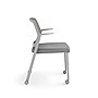 Allsteel Lyric Upholstered Seat/Mesh Back Side Chair, Casters, Frost/Platinum, Fixed Arms (CSC-MUCONO.3.PR6.AM23.CU22)~#|#~sp20935504_sc7