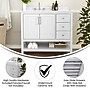 Flash Furniture Vega Bathroom Vanity with Sink and Storage Drawers, 42" White (FSVEGA42WH)~#|#~sp214833597_sc7
