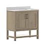 Flash Furniture Vega Bathroom Vanity with Sink and Storage, 36" Brown/White (FSVEGA36BR)~#|#~sp214833604_sc7