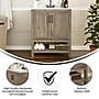 Flash Furniture Vega Bathroom Vanity with Sink and Storage, 30" Brown/White (FSVEGA30BR)~#|#~sp214833815_sc7