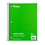 C-Line 1-Subject Notebooks, 8" x 10.5", Wide Ruled, 70 Sheets, Green, 12/Bundle (CLI22043-12)~#|#~sp214912510_sc7