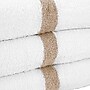 Monarch Brands Power Gym Hand Towels 16"x27", Beige Stripe, 12/Pack (P-PWR1627-3BG)~#|#~sp218077094_sc7