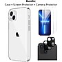 SaharaCase iPhone 14 6.1" Bundle, Hybrid-Flex Hard Shell Case with Tempered Glass Screen and Camera Protector, Clear~#|#~sp220087191_sc7