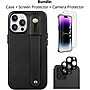 SaharaCase iPhone 14 Pro Max 6.7" Bundle, FingerGrip Series Case with Tempered Glass Screen and Camera Protector, Black~#|#~sp220087469_sc7