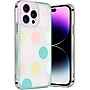 SaharaCase iPhone 14 Pro Max Bundle: Polkadot Hybrid-Flex Hard Shell Case, Tempered Glass Screen + Camera Protector, Multicolor~#|#~sp220087566_sc7