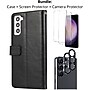 SaharaCase Samsung Galaxy S23 Protection Bundle, Folio Wallet Case with Tempered Glass Screen and Camera Protector, Black~#|#~sp220087606_sc7