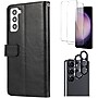 SaharaCase Samsung Galaxy S23 Protection Bundle, Folio Wallet Case with Tempered Glass Screen and Camera Protector, Black~#|#~sp220087613_sc7