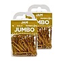 JAM Paper Jumbo Paper Clips, 2" Capacity, Gold, 75 Clips/Pack, 2/Pack (21832060a)~#|#~sp22235514_sc7