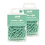 JAM Paper Paper Clips, 1" Capacity, Teal, 100 Clips/Pack, 2/Pack (21832064a)~#|#~sp22235538_sc7