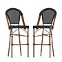 Flash Furniture Marseille Contemporary Textilene Full Back French Bistro Barstools, Black/Bamboo, 2/Pack (2SDAD642107BSBK)~#|#~sp225452625_sc7