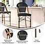 Flash Furniture Marseille Contemporary Textilene Full Back French Bistro Barstools, Black/Bamboo, 2/Pack (2SDAD642107BSBK)~#|#~sp225452639_sc7