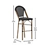 Flash Furniture Marseille Contemporary Textilene Full Back French Bistro Barstools, Black/Bamboo, 2/Pack (2SDAD642107BSBK)~#|#~sp225452640_sc7