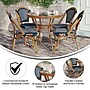 Flash Furniture Bordeaux Indoor/Outdoor French Bistro Table with 4 Stack Chairs, Navy/White, 5/Set (SDA642804001NWN)~#|#~sp236298777_sc7