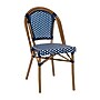 Flash Furniture Bordeaux Indoor/Outdoor French Bistro Table with 4 Stack Chairs, Navy/White, 5/Set (SDA642804001NWN)~#|#~sp236298781_sc7
