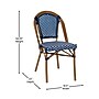 Flash Furniture Bordeaux Indoor/Outdoor French Bistro Table with 2 Stack Chairs, Navy/White, 3/Set (SDA642802001NWN)~#|#~sp236298847_sc7
