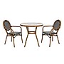 Flash Furniture Lourdes Indoor/Outdoor French Bistro Table with 2 Stack Chairs, Black/White, 3/Set (SDA64280202ABWN)~#|#~sp236298919_sc7