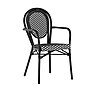 Flash Furniture Lourdes Indoor/Outdoor French Bistro Stack Chair with Arms, Black/White (SDA6422ABKWBK)~#|#~sp238252722_sc7