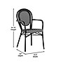 Flash Furniture Lourdes Indoor/Outdoor French Bistro Stack Chair with Arms, Black/White (SDA6422ABKWBK)~#|#~sp238252730_sc7