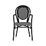 Flash Furniture Lourdes Indoor/Outdoor French Bistro Stack Chair with Arms, Black/White (SDA6422ABKWBK)~#|#~sp238252734_sc7
