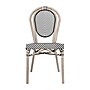 Flash Furniture Marseille Indoor/Outdoor French Bistro Stacking Chair, Black/White/Light Natural, 2/Pack (2SDA6422STXTBWL)~#|#~sp238255165_sc7