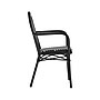 Flash Furniture Lourdes Indoor/Outdoor French Bistro Stack Chair with Arms, Black/White, 2/Pack (2SDA6422ABKWBK)~#|#~sp238256798_sc7