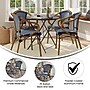 Flash Furniture Bordeaux Indoor/Outdoor French Bistro Stacking Chair with Arms, Navy/White/Natural, 4/Pack (4SDAS642142NVWN)~#|#~sp238257676_sc7