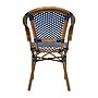 Flash Furniture Bordeaux Indoor/Outdoor French Bistro Stacking Chair with Arms, Navy/White/Natural, 4/Pack (4SDAS642142NVWN)~#|#~sp238257678_sc7
