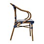 Flash Furniture Bordeaux Indoor/Outdoor French Bistro Stacking Chair with Arms, Navy/White/Natural, 4/Pack (4SDAS642142NVWN)~#|#~sp238257680_sc7